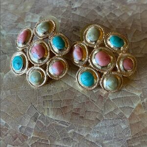 Multicolor Statement Post Earrings